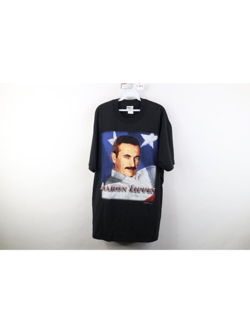 Vintage Y2K Mens XL Faded 2002 Tour Aaron Tippin Band Short Sleeve T-Shirt Black